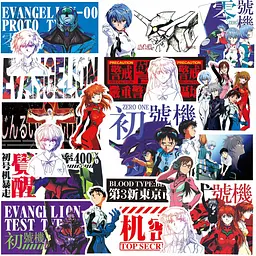 Стікерпак Євангеліон Набір наклейок GeekLand Evangelion 75 штук - мініатюра 2