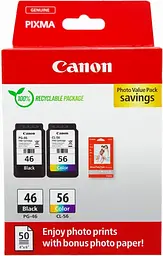 Комплект No.46: Картридж Canon PG-46Bk/CL-56 кольор. Value Pack Canon teh0018681