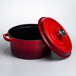 Кокотниця чавунна емальована 4,5 л, червоний Yongkang HP-FLG-4 RED - мініатюра 3