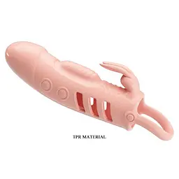 Насадка на пеніс Pretty Love Penis Sleeve Sloane 18.5 см тілесний - мініатюра 3