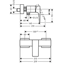 Змішувач для душу Hansgrohe Metropol 32560000 Хром - мініатюра 2