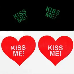 Світлові вінілові наклейки на соски 'Kiss Me!' для звабливого образу One size червоний (K000258)
