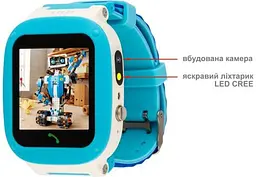 Дитячий смарт-годинник AmiGo GO004 Splashproof Camera+LED (Blue) [52490] - мініатюра 2