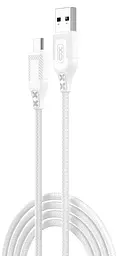Кабель XO NB235 Zebra Series Braided USB-A to Micro - 1m білий (6976054)