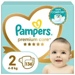 Підгузки Pampers Premium Care 2 (4-8 кг), 136 шт.