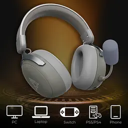 Bluetooth-гарнітура Ajazz AHM08 MAX 3-Mode Сірий (AHM08-MAX-GW) - мініатюра 5