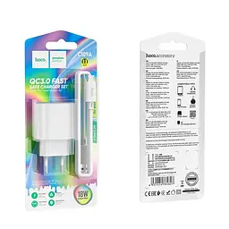 Блок Адаптер сетевой HOCO Micro USB Cable Fighter single port charger C109A 18W білий - мініатюра 9