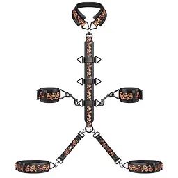 БДСМ-набір LOCKINK The Flowering Serpent Bondage Set, чорний, з малюнком у вигляді змій, 12 предметів - мініатюра 5