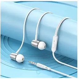 Навушники металеві Hoco M108 Spring metal universal earphones with mic чорні - мініатюра 8