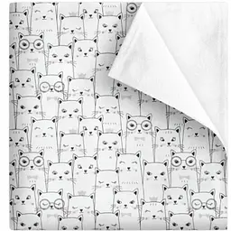 Багаторазова непромокаюча пелюшка Cosas Cats White 100х140 см біло-чорна (Diaper_CatsWhite_100x140)