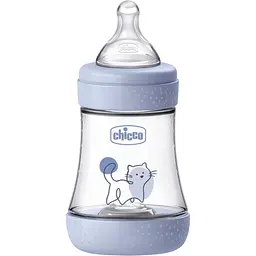 Пляшка для годування Chicco Perfect 5 пластикова із силіконовою соскою 0+ місяців блакитний 150 мл (20211.22.40)