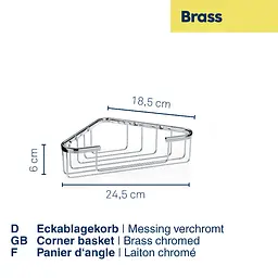 Полиця-сітка для ванної кімнати Kela Brass 24.5х18.5 см срібляста (21916) - мініатюра 4