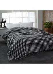Плед-покривало Cotton TURComFor бавовна чорно-білий двоспальний 180х230 см TC303376067