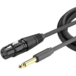 Аудіо кабель Ugreen AV131 6.5 мм to Cannon Female AV Cable 3 м чорний (20720)