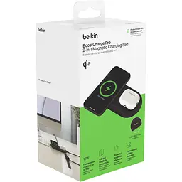 Бездротовий зарядний пристрій Belkin 2in1 Boost Charge Pro 15W Black (WIZ021VFBK) [170631] - мініатюра 7