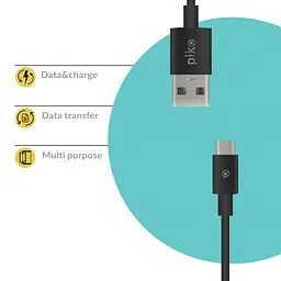 Дата кабель USB 2.0 AM to Type-C 2.0m CB-UT12 black Piko (1283126493850) - мініатюра 3