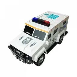Поліцейська машина Cash Truck з кодовим замком купюропріємником і відбитком пальця Білий