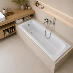 Вбудована прямокутна акрилова ванна VBI Amiata 170x80, біла VBI-070827