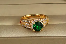 Кільце Xuping Jewelry Магічний елексир із зеленим каменем р 16 золотисте
