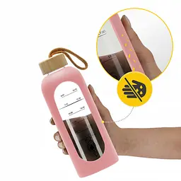 Пляшка для води спортивна 4FIZJO 750 мл скляна Pink (P-5905973404204) - мініатюра 4