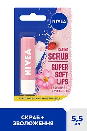 Скраб-бальзам для губ Nivea Super Soft Lips Rosehip Oil + Vitamin E з олією шипшини 4.8 г - мініатюра 5