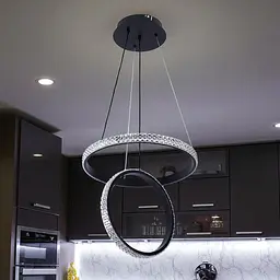 Люстра стельова LED Levistella 7871222 (400+300) BK, 40W, чорний, сучасний стиль - мініатюра 2