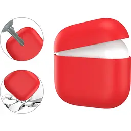 Чохол AhaStyle Ultra-Thin Colorful Silicone Case для Airpods 4 Red [CP-WG172-RD] [133830] - мініатюра 2