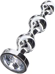 Анальний стимулятор Anal Play Diamond Star Beads M 11.7 см (сріблястий) - мініатюра 2