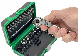 Набір біт і головок з тріскачкою Toptul 1/4" 41од. (12-гр.) Toptul GADW4502 - мініатюра 2