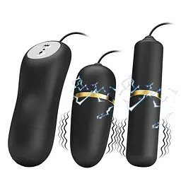 Набір іграшок Pretty Love Double Vibro Bullet 2 шт. чорний - мініатюра 3
