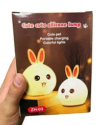 Дитячий силіконовий нічник Заєць Rabbit Silicone Lamp LY-271 акумуляторний світильник іграшка для сну - мініатюра 8