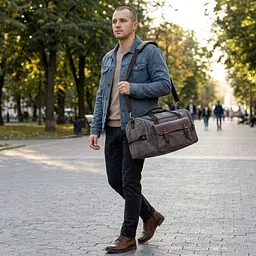 Дорожня сумка текстильна з кишенею 20191 Vintage сіра - мініатюра 2