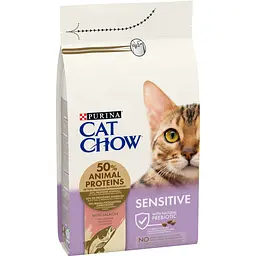 Сухий корм для котів Cat Chow Sensitive з чутливою шкірою та травленням з лососем 1.5 кг (394131) - мініатюра 3