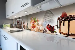 Кухонний фартух Happy Pocket самоклеючий Солодощі в Парижі 02 для кухні наклейка ПВХ 60х200 см Z180365 - мініатюра 3