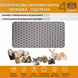 Багаторазова пелюшка-підстилка Giselle наповнювач для гризунів 25х55 см (4004000) - мініатюра 2