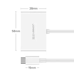 Перехідник Ugreen USB 3.1 Type C HDMI + VGA MM123 Білий - мініатюра 2