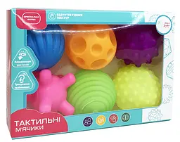 Набір тактильних м'ячиків в коробці MegaZayka 6 шт. (0932) - мініатюра 2