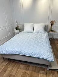 Ковдра полуторна подвійна 4 сезони з холлофайбера Arda 21555 150х210 см блакитна - мініатюра 7