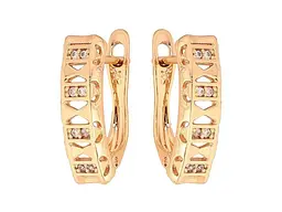 Сережки Xuping англійська застібка Позолота 18K "Візерунок з кристалами" арт.307275