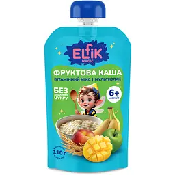 Набір каш фруктових Elfik Magic Вітамінний мікс-мультизлак 110 г 9 шт.