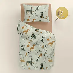 Комплект постільної білизни Cosas Happy dogs CS2 Підлітковий оливковий (HappyDogs_El80-14Brown_155) - мініатюра 2