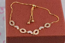 Браслет Xuping Jewelry серце з овалами на бігунку регулюваний золотистий
