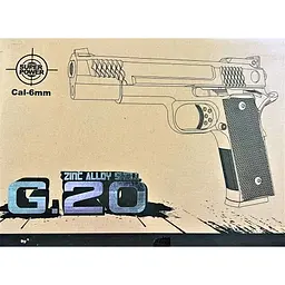 Іграшковий пістолет на кульках "Браунінг Browning HP" Galaxy G20 метал чорний - мініатюра 3