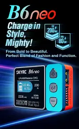 Зарядний пристрій багатофункціональний SkyRC B6 Neo 200w 10A з функцією балансування АКБ FPV DC/PD Blue Red (18769) - мініатюра 5
