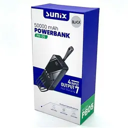 Зовнішній портативний акумулятор Sunix PB-05 50000mAh 2.1A 5W 2xUSB/Type-C/MicroUSB - мініатюра 3