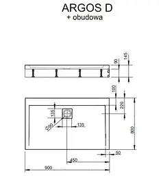 Душовий піддон Radaway Argos D 90x80 з ніжками 4ADN89-02 - мініатюра 5