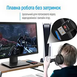 WiFi-адаптер ColorWay Wi-Fi 2.4 ГГц, 5 ГГц (CW-AD-W2) - мініатюра 8