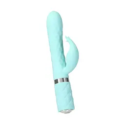 Розкішний кролик з ротацією та вібрацією Pillow Talk Lively Teal, кристал Сваровскі - мініатюра 2