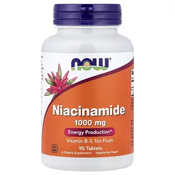 Ніацинамід NOW Niacinamide 1000 mg, 90 таблеток