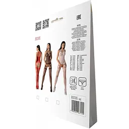 Бодістокінг з безліччю бретелей Passion BS095 One Size, Red, імітація пояса та панчіх, з доступом - мініатюра 7